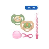 Wee Baby Duo Simetrik Uçlu Emzik 6-18 Ay No:2 KIZ (Kutu ve Band Seti)