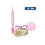 Wee Baby Duo Simetrik Uçlu Emzik (Kutu ve Band Seti) 0-6 Ay Kız