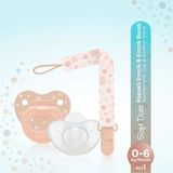 Wee Baby Kapaklı Damaklı Emzik ve Emzik Askıdı No:1 Somon - Renkli - Standart
