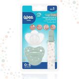 Wee Baby Kapaklı Damaklı Emzik ve Emzik Askısı No:1 Yeşil - Renkli - Standart