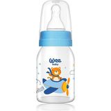Wee Baby Klasik Dayanıklı Cam Biberon 125 Ml Yavaş Akış 0-6 Ay Mavi - Renkli