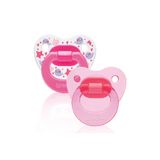 Wee Baby Ortodontik Damaklı Yumuşak Silikon Uçlu Emzik 2'Li Set 0-6 Ay Kız