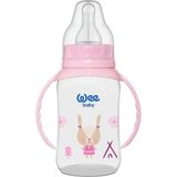 Wee Baby Pembe Klasik Kulplu PP Biberon 150 ml 6-18 Ay Silikon Malzeme ile Orta Akış