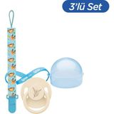 Wee Baby Pure Yuvarlak Uçlu Kauçuk Emzik No:2 - Krem (Kutu ve Band Seti) Erkek - 6 - 18 Ay - Şeffaf