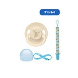 Wee Baby Pure Yuvarlak Uçlu Kauçuk Emzik No:2 - KREM (Kutu ve Band Seti) ERKEK