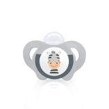Wee Baby Safari Damaklı Yumuşak Silkon Uçlu Ortodontik Emzik 0-6 Ay Gri