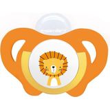 Wee Baby Safari Damaklı Yumuşak Silkon Uçlu Ortodontik Emzik 18+ Ay Turuncu Aslan