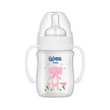 Wee Baby Safari Kulplu Biberon 150 ml Pembe Fil