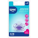 Wee Baby Şeffaf Desenli Damaklı Emzik No 2 (KOD837) - 0 - 9 Ay