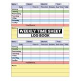 Weekly Time Sheet Log Book: Colorful Employee Work Hours Record | With Breaks, Lunch & Notes | Ideal for Truck Drivers, Office & Small Business Use