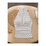 WEEST MODA Beyaz puantiyeli Halter Yaka Büzgülü Drapeli Şık crop Bluz