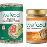 Wefood Şekersiz Ham Ballı Fıstık Ezmesi 300 gr + Glutensiz Karabuğday Patlağı 100 gr