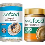 Wefood Şekersiz Ham Ballı Fıstık Ezmesi 300 gr + Glutensiz Pirinç Patlağı 100 gr