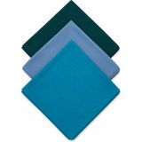 Wega Moda Düz Renk Dikişli Tülbent 3’lü Set 100X100 cm India Pamuk Yazma Başörtüsü - Turkuaz - Petrol - Zümrüt - 100 x 100 cm