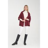 Wega Moda Düz Triko Örgü Omuz Şalı, Kadın Şık Rahat Kışlık Omuz Şalı, Omuz Aksesuarı, Puffy Atkı Omuz Şalı - 75 x 175 - Bordo