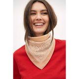 Wega Moda Esenli %100 Pamuk Bandana Fular Çok Amaçlı Saç Boyun Bilek Aksesuar - 55 x 55 cm - Bej
