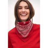 Wega Moda Esenli %100 Pamuk Bandana Fular Çok Amaçlı Saç Boyun Bilek Aksesuar - 55 x 55 cm - Bordo