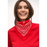 Wega Moda Esenli %100 Pamuk Bandana Fular Çok Amaçlı Saç Boyun Bilek Aksesuar - 55 x 55 cm - Kırmızı
