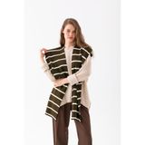 Wega Moda Kare Çizgili Parçalı Patchwork Atkı - Spor Triko Örme Omuz Atkısı | Unisex Boho Şal - Atkı