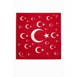 Wega Moda Türk Bayrağı Desenli Kırmızı Beyaz Fular Kravat Eşarp Günlük Şık Aksesuar