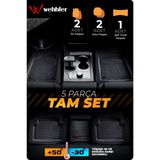 Wehhler Opel Combo Life 1.5 D Essential Dizel 2023 Derin Havuzlu Yumuşak Siyah Üniversal Paspas Seti