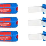 WEICON TOOLS Kablo Bıçağı No. 4-28 H 6'lı Set/Sıyırma Aralığı 4-28 mm/Kanca Bıçağı Dahil, Mavi, 6-50054328