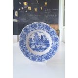 Weiden Bavaria Kusursuz Alman Antika Porselen Yemek Tabağı 23 cm - Mavi