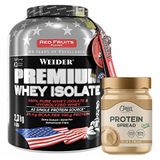 Weider Premium Whey Isolate 2300 Gr + Clean Powders Protein Spread Fındık Kreması Kombinasyonu Aromasiz