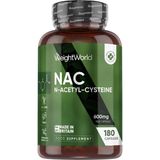 Weight World N-Acetyl Cysteine 600MG 180 Capsules - aromasız