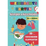 Weihnachtskarten zum Ausmalen & Ausschneiden: Ab 4 Jahren, 55 verschiedene KlappKarten, kreativ, liebevoll & einzigartig