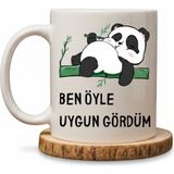Weiler Riger "ben Öyle Uygun Gördüm" Panda Tasarımlı Keyifçi Porselen Kupa Bardak - WR-PN2026 - 300 ml