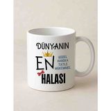 Weiler Riger Dünyanın En Tatlı Halası Baskılı Özel Tasarım Premium 330ML WR-HA101 - Hediye Porselen Kupa Bardak - 001 - Beyaz - 330 ml