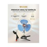 Weisre Araç İçi Fan 12V 24V Klipsli Oto Fan Döner Başlıklı Güçlü Hava Sirkülasyonu