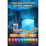 Weisre Renk Değiştiren LED Aurora Işıkları Buz Lambası Uzaktan Kumandalı Dekoratif Masa & Gece Lambası