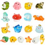 WEIZEW 18 adet okyanus Mini reçine hayvanlar 18 stil minik deniz reçine hayvan figürleri minyatür küçük küçük plastik hayvan figürleri toplu bahçe mikro peyzaj DIY akvaryum saksı Dollhouse dekor