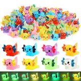 WEIZEW 32 adet aydınlık Mini reçine Axolotl 8 renk karanlıkta parlayan minik küçük küçük reçine Axolot gizlemek için plastik hayvan figürleri bahçe mikro peyzaj akvaryum saksı DIY minyatür Dollhouse dekor