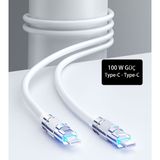 wekome BEYAZ TYP-C+TYP-C 100W Hızlı Şarj Destekli Veri ve Şarj Kablosu WDC-188
