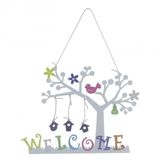 Welcome Yazili Metal Agac Kapi Susu 14X18cm