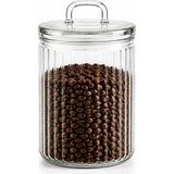 Welcomein 1000 ml Fitilli Cam Saklama Kavanozu Cam Kapaklı Şeffaf Cam Erzak Kahve Kurabiye Bakliyat Saklama Kabı