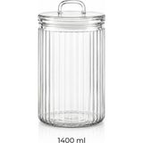Welcomein 1400 ml Cam Saklama Kavanozu | Kapaklı Cam Erzak Kavanozu | Kahve, Bakliyat ve Kuruyemiş Saklama Kabı