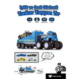 welcomein 1:43 Die-Cast 4x4 Güçlü Polis ArabasıTaşıyıcı Tır Seti – Çekici Metal Gövdeli Koleksiyon Modeli