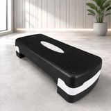 Welcomein 2 Kademeli Ayarlanabilir Step Tahtası, Kaymaz Yüzeyli Aerobik Step Platformu, Evde Fitness Kardiyo Egzersiz Aleti, Pilates ve Spor Antrenman Basamağı, 68 x 29 x 10/14 cm