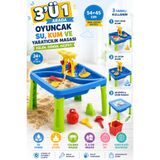 welcomein 3'ü 1 Arada Oyuncak Su Kum ve Aktivite Masası 24+ Ay Çocuk Çalışma Masası Su Değirmenli 9 Parça