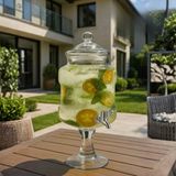 Welcomein 5.5 Litre Ayaklı Cam Sebil – Musluklu Içecek Dispenseri | Limonata, Detoks, Aromalı Su Sunumluk - Şeffaf - 5,5 lt