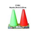 welcomein 8'li Eğitim ve Antrenman Dubası | 29x14,5x26 cm Kırmızı Yeşil Plastik Trafik Duba Seti