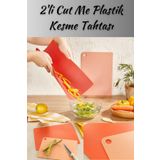 welcomein Cut Me Plastik 2li Kesme Tahtası 27-34 Cm Kırmızı