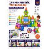 welcomein Eğitici 125 Parça 7,5 Cm Manyetik Yapı Blokları Steam Aktivite Oyuncağı Magna Tiles