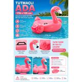 welcomein Intex Şişme Pembe Flamingo Deniz Yatağı | 147×140x94 cm Tutma Kulplu Dev Şamandıra