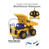 welcomein Oyuncak 40 Mhz Uzaktan Kumandalı Işıklı İş Makinası RC Bulldozer Kamyon Damperli