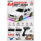 welcomein Oyuncak Şarjlı 30 Km Hız Yapan Hız Ayarlı 4x4 BMW e30 2.4 Ghz Uzaktan Kumandalı Drift Arabası 7 Farklı Neon Işık